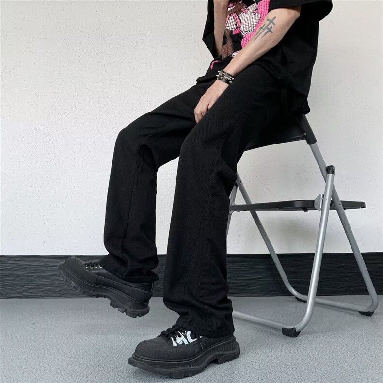 美式牛仔裤男款夏季水洗做旧长裤潮牌高街宽松直筒K8172-P43,男装牛仔裤,星座1109-3