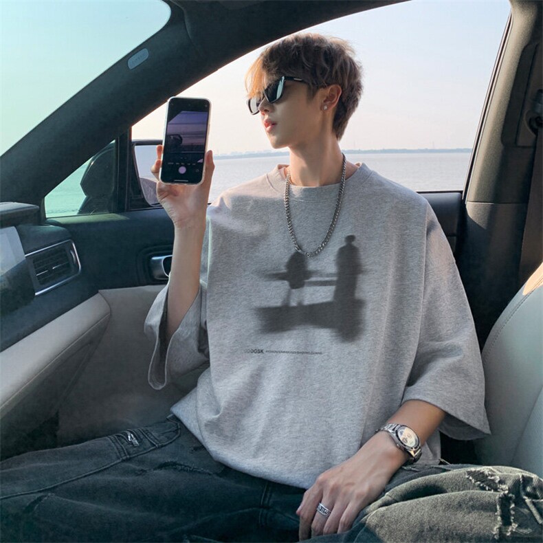 已注册/夏季新款外景ins韩版宽松短袖T恤男潮大码打底DT8825/P25，男装T恤，电商B316