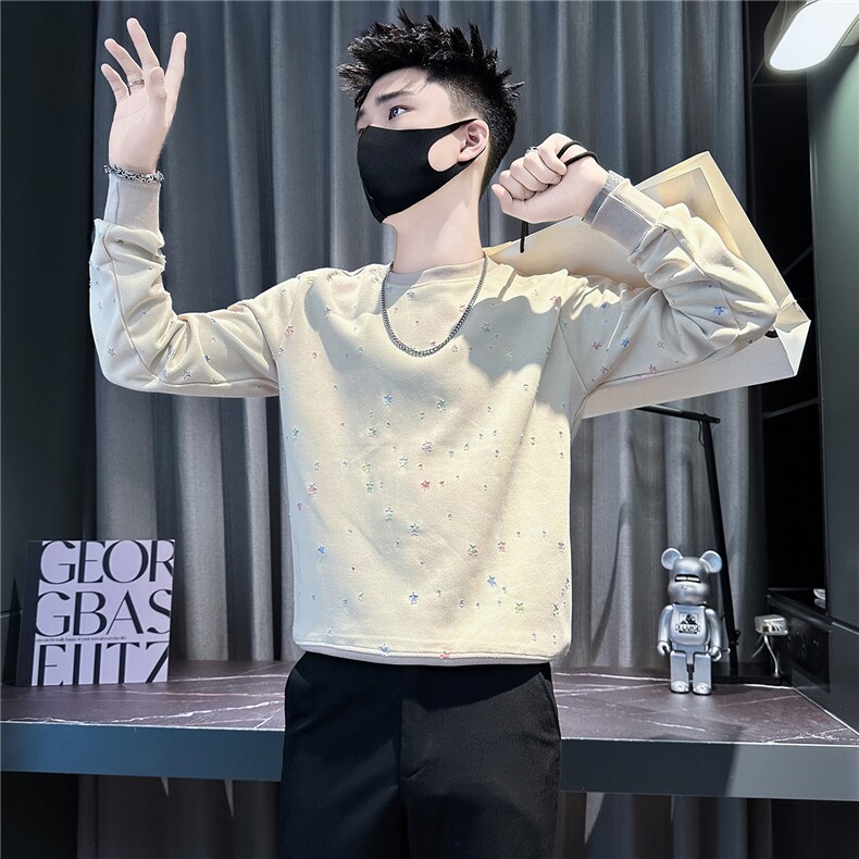 高级感星星刮烂扎染卫衣社会小伙店主风301C-WY59-特P58控88,男装卫衣,星座301C（原B323）