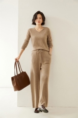 2024秋季新款V领长袖短款套头衫休闲百搭，女装羊毛衫，蚂蚁派对工厂直营店