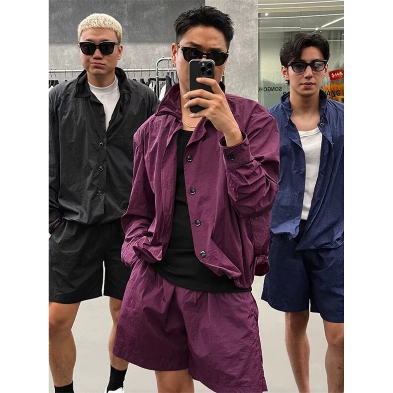 网图有货尼龙户外防嗮套装男A673-上衣P40裤子P30套装P70，男装休闲套装，星座1505
