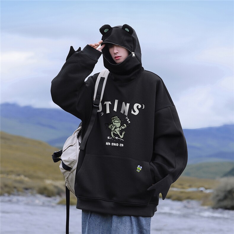 青蛙字母连帽卫衣WY857/P98控118(加绒98控128)面100棉底100涤,男装卫衣,电商A148