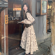 26春装现货马甲碎花连衣裙两件套2C032182P165K228，女装连衣裙，2C032
