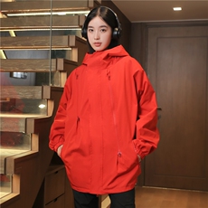 春季户外外套纯色男女同款大码夹克潮冲锋衣连帽A266-JK8018-P45，男装夹克，电商A266