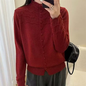 针织开衫女秋冬坑条加厚外套小个子羊毛衫，女装针织衫/毛衣，萱芳婷羊绒