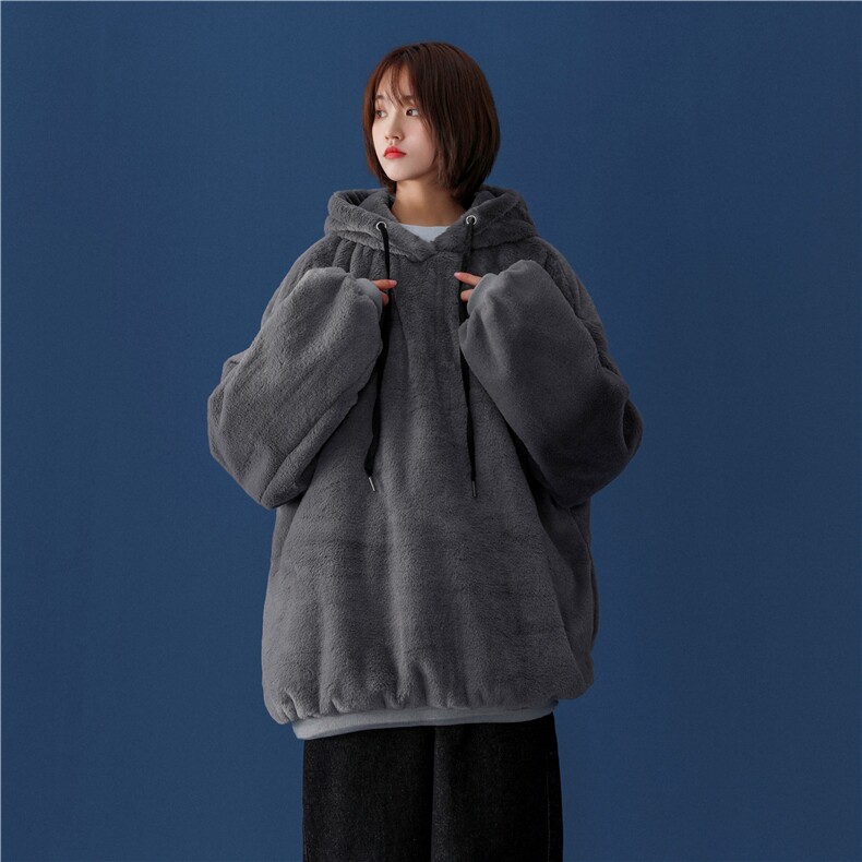 2025秋冬毛绒卫衣加厚连帽带里布703-P95图片