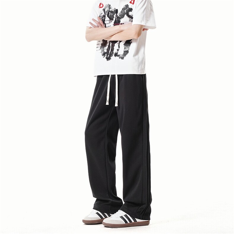 K10033-P35潮牌卫裤男2025新款百搭褶皱宽松直筒休闲长裤,男装休闲裤,电商A178