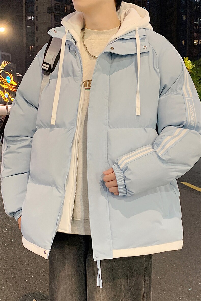 连帽假两件羽绒棉服男生多巴胺小清新短款面包服MY1882-P78,男装棉衣,星座610（原A335）