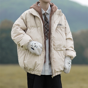 冬季美式复古潮牌棉服外套2024新款假两件加厚棉衣男 W7977-P85图片