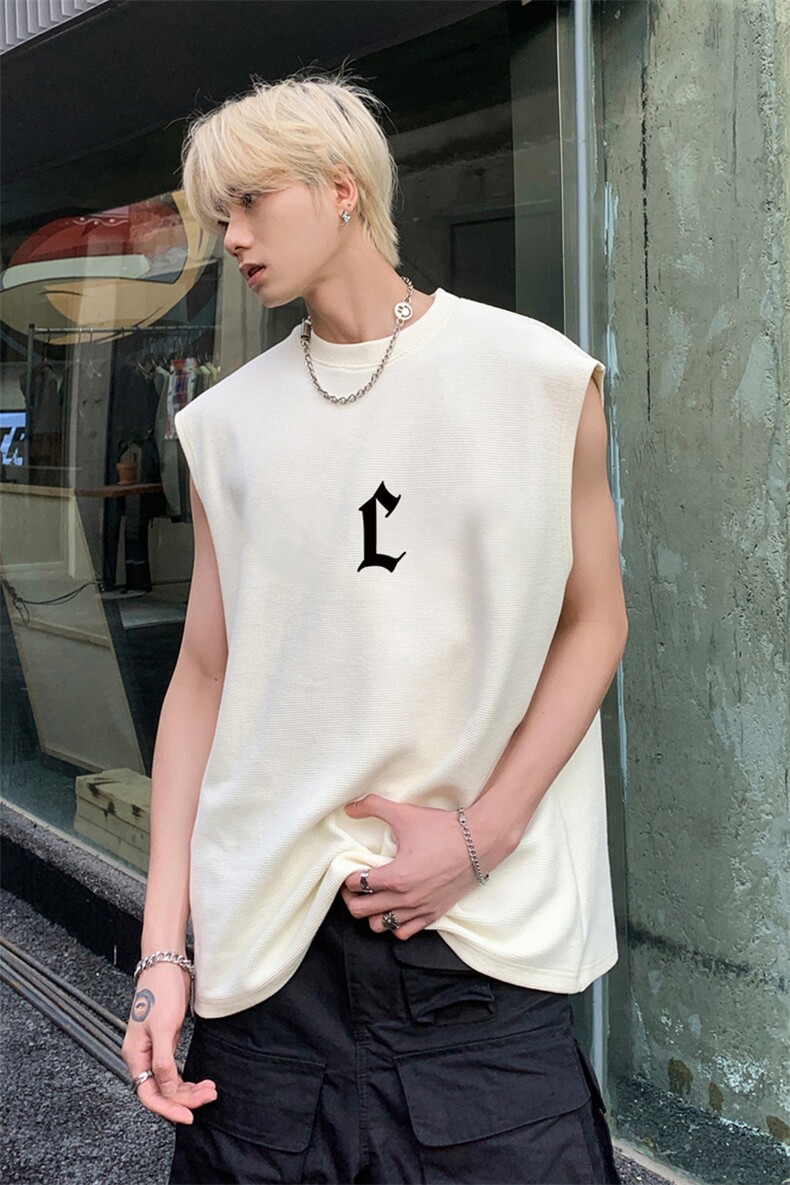 华夫格背心直播高品质重磅220克C印花HB777-P25控38,男装背心/马甲,星座508（原C305）