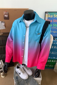 XZ-230-1CS520秋假模青春活力轻奢扎染渐变休闲长袖衬衫P50控68图片