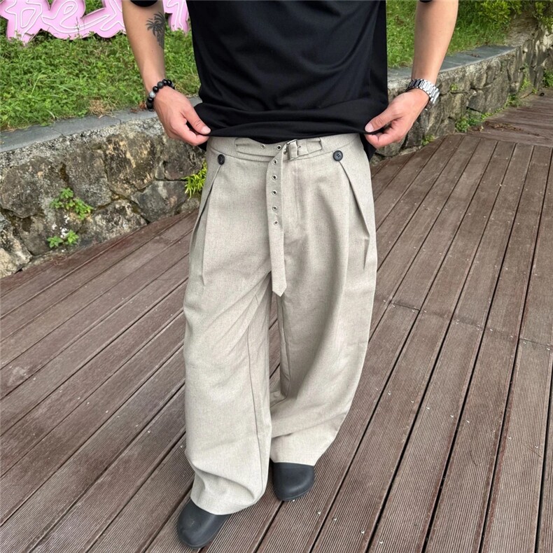 有货～203-6 F2582 P48特 老钱风慵懒休闲西裤图片