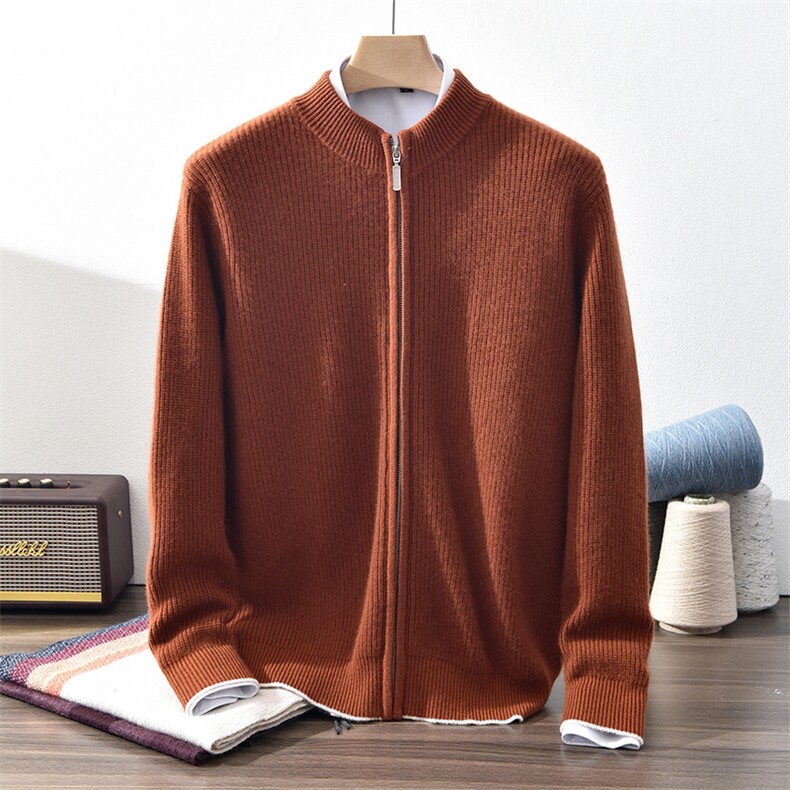 羊绒衫男开衫羊绒毛衣秋冬休闲商务内搭外穿开衫，男装羊绒开衫，九爵羊绒