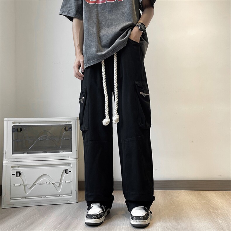 夏季多巴胺嘻哈工装裤男美式复古街头直筒阔腿休闲裤K7230-P48,男装休闲裤,星座512-4
