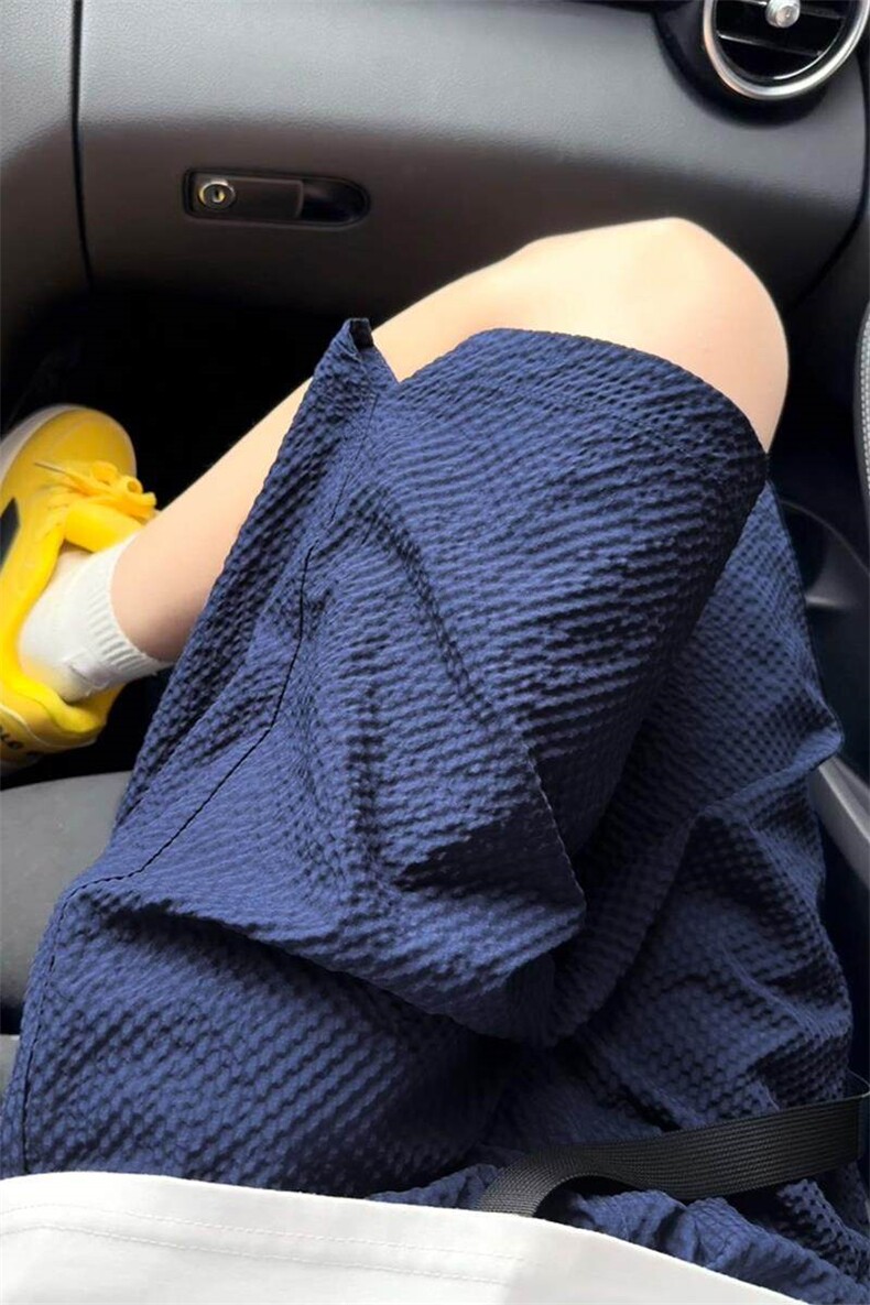 特批P21无差价25夏季痞帅泡泡纱可调节腰带大码五分短裤男DK5861,男装牛仔裤,电商A001