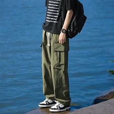 美式工装裤男款夏季宽松直筒冲锋裤阔腿休闲长裤子男KA214，男装工装外套，星座1116A-1（原606A）