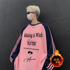 抖音得物供货提供视频秋冬重磅美式宽松织带圆领卫衣0738，男装卫衣，电商A486