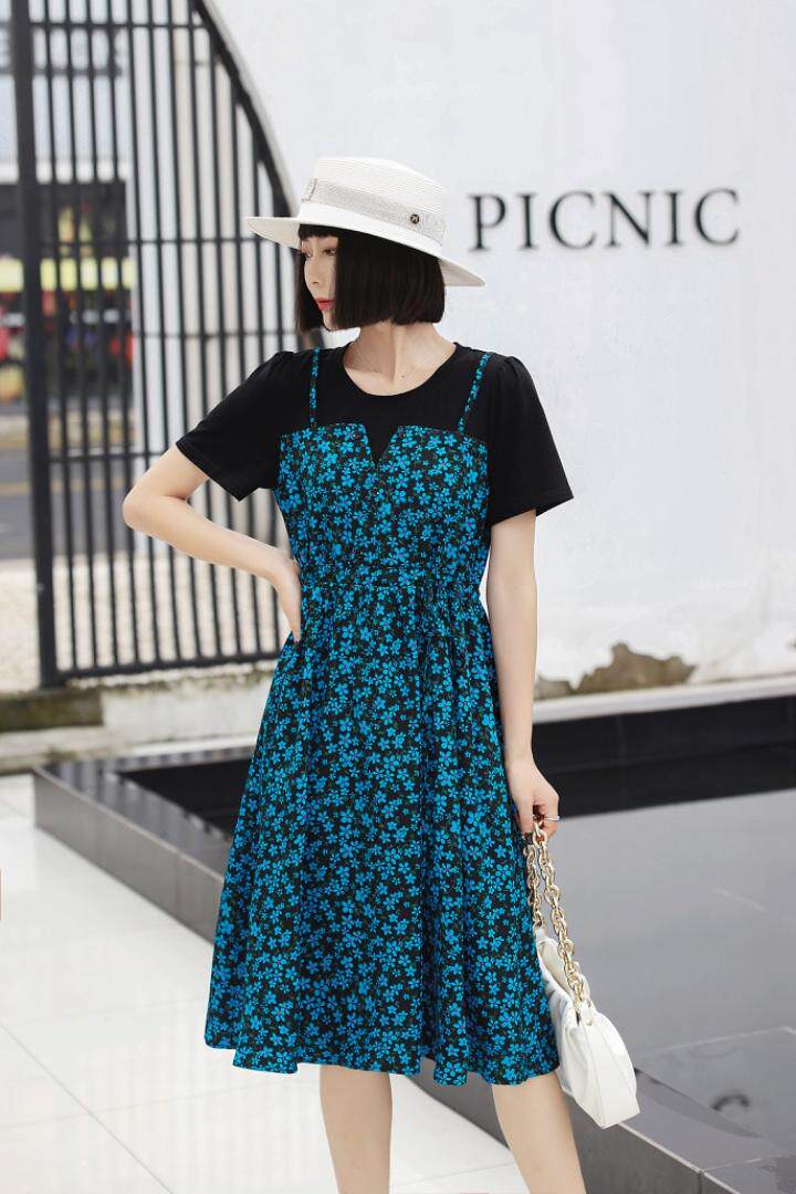 ［现货］假两件碎花连衣裙，补单款，你值得拥有！，女装连衣裙，友一有二