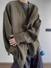 新款长袖衬衫日系港风宽松衬衣男潮流百搭休闲外套513ACS1992P40，男装衬衫，星座513A