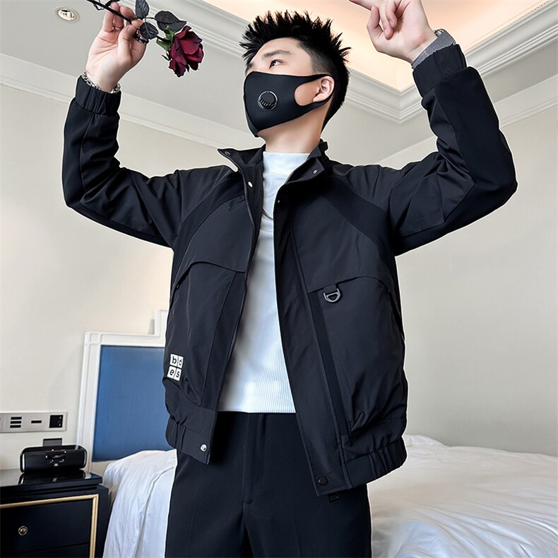 高级感痞帅炸街男立领夹克外套社会小伙店主风301C-JK16-P98控138,男装夹克,星座301C（原B323）