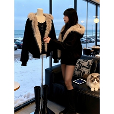 网图座山雕秋冬季连帽猫耳朵棉衣男女情侣装棉服外套潮流特P99，男装棉衣，电商C306-1