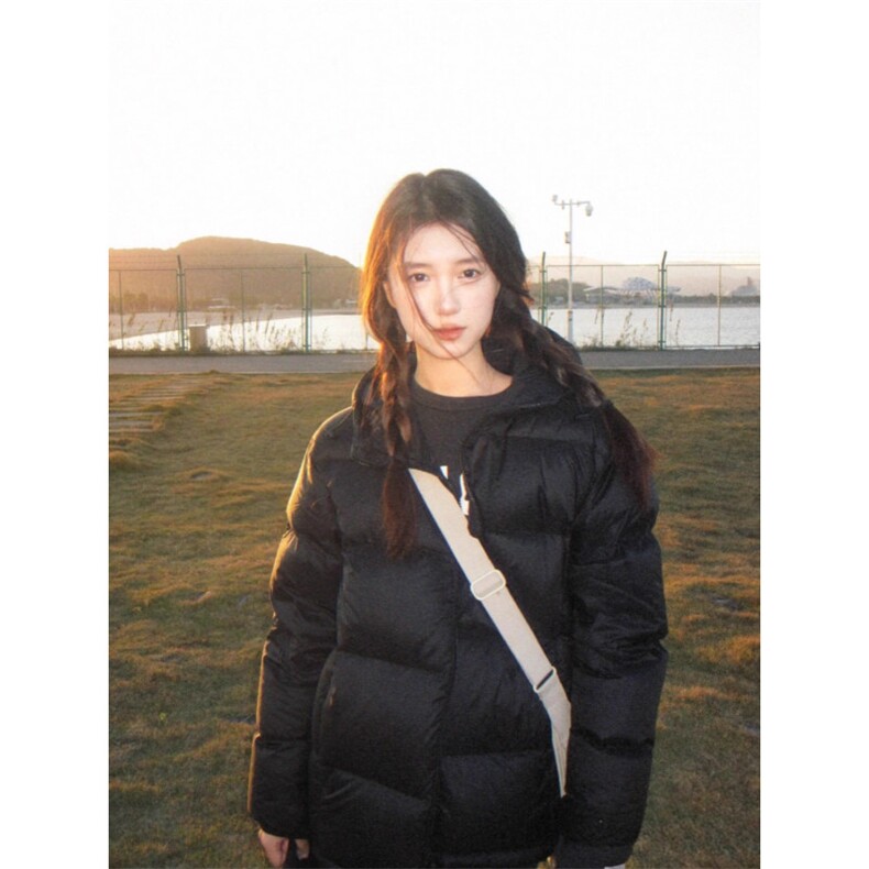 2025年冬季新款羽绒棉服短款宽松加厚连帽学院风面包服JKH210，男装棉衣，星座516A