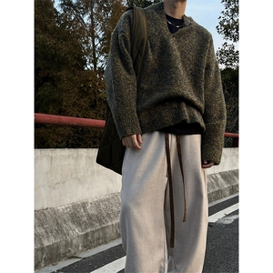 有货~美式复古V领毛衣男cleanfit套头针织衫外套MY838-特P58图片