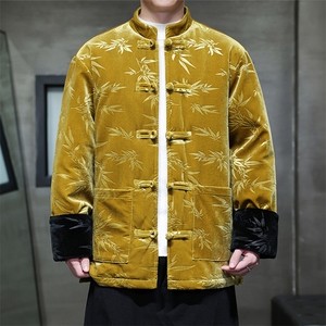 25新中式丝绒竹叶压花高级感大码现货棉服MY9913-P130控189图片