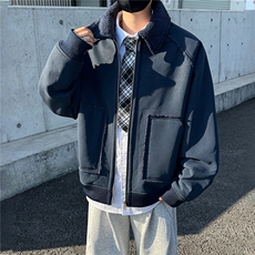 皮毛一体保暖夹克男女同款翻领棉衣外套GS63008，男装夹克，星座1206（原A206）