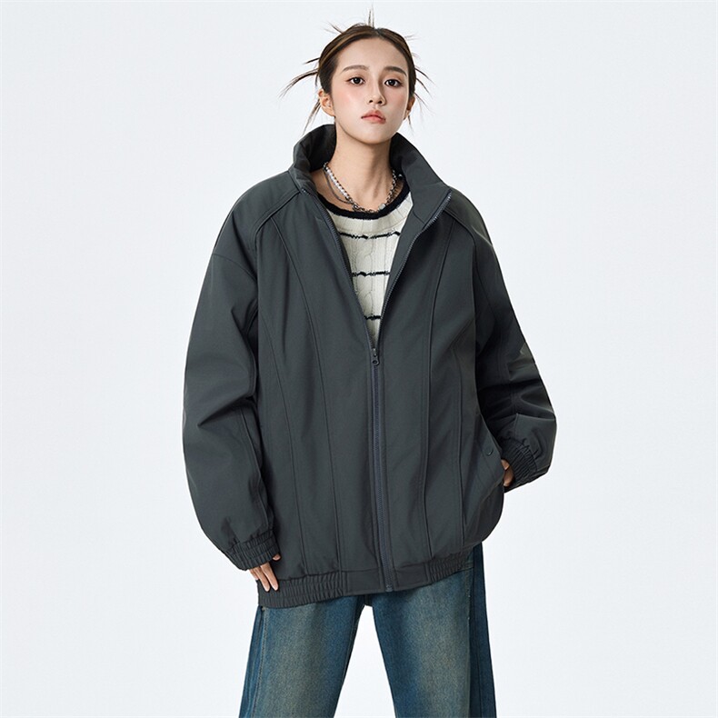 现货美式休闲加厚雪山棉衣夹克外套立领纯色三防户外工装棉服,男装夹克,电商A486