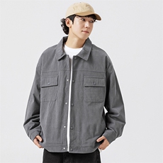 日系秋季新款灯芯绒工装外套男款宽松翻领夹克衬衫JK761-P75，男装夹克，星座205-1