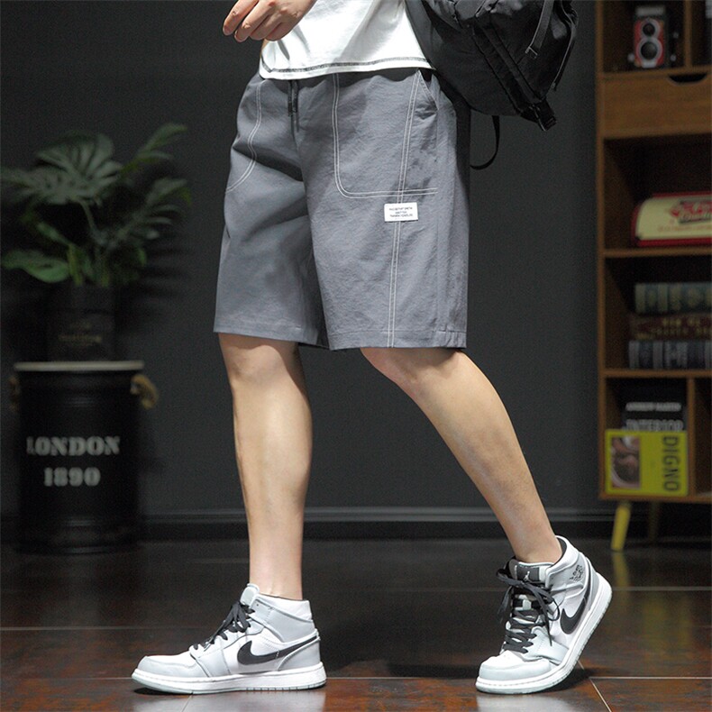 夏季新款短裤男宽松潮流港风百搭休闲五分裤运动短裤325-P20控48,男装牛仔裤,星座717