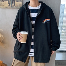 KS21064-P38加绒P43连帽开衫卫衣男运动外套大码班服，男装卫衣，电商A040
