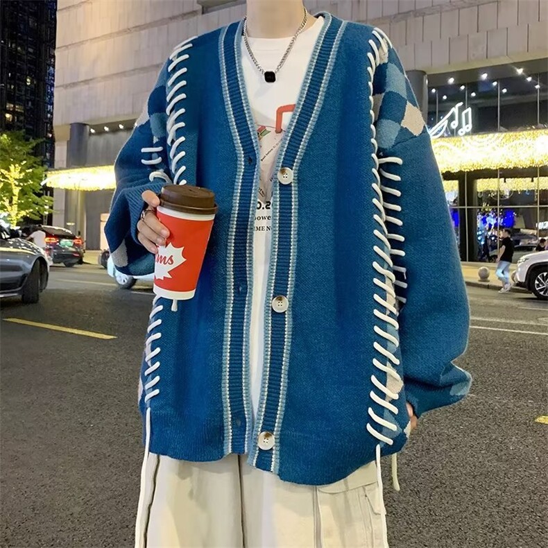 圆领毛衣男港味2023秋季复古日系针织衫MY106P55,男装针织衫/毛衣,星座1116-2