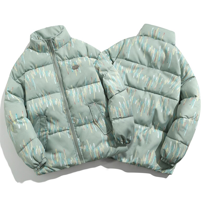 棉服男女七彩线印花棉衣立领面包服棉袄加厚外套3359-P70控108,男装棉衣,星座207