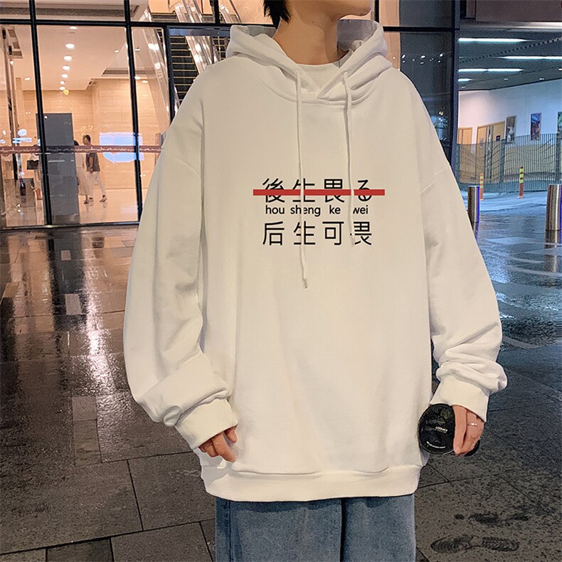 WY2028-P35加绒款-P40纯棉连帽卫衣男大码运动帽衫宽松薄外套男,男装卫衣,电商A040