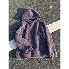 美式复古莫奈紫连帽卫衣男女秋冬宽松慵懒外套休闲上衣LW2499-P65，女装短外套，星座1008