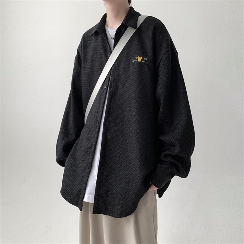男生宽松长袖衬衫KD625-P30,男装衬衫,电商D312