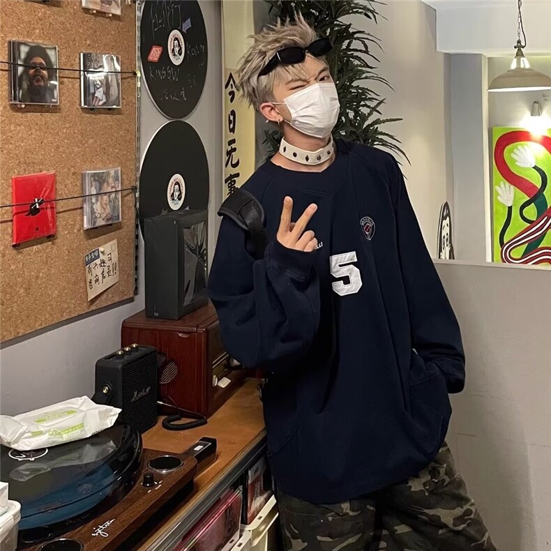 美式复古情侣刺绣卫衣男女宽松休闲球服上衣潮牌外套L66022-P50,女装短外套,星座1008