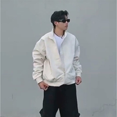 26春装新款美拉德立领飞行夹克boxy廓形休闲百搭外套上衣JK6500，男装夹克，电商A486