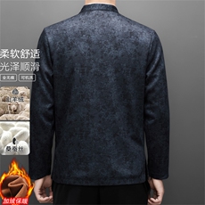 新款常货高品质冬款中老年山羊绒含加绒唐装外套男中年唐装，男装民族服装，钱塘723