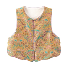 在仓~春夏薄款人丝衬衫马甲两件套宽松纽扣双面穿宋锦提花套装，女装套装/套裙，新依时派