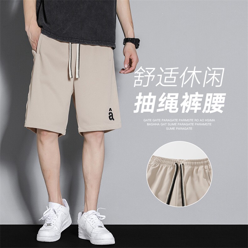 新款五分短裤男YOA景休闲百搭纯色运动短裤CK2407-P27控48图片