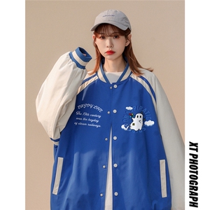 中性风 2026秋季新款港风潮牌印花情侣棒球服夹克JK880 p65控88图片