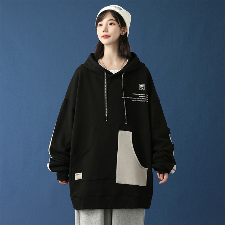 7XL-M大码慵懒风卫衣2023秋季新款中性风男女无性别连帽上衣控98，男装卫衣，钱塘717(原712)
