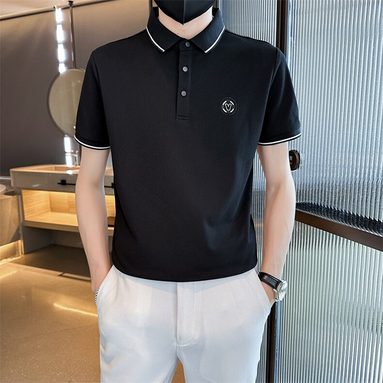 2024工艺款短袖T恤轻奢翻领短袖时尚Polo衫T0269-P55,男装T恤,电商D342