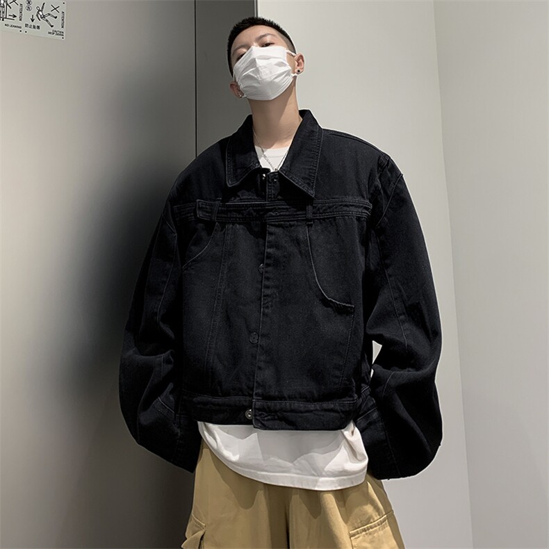 美式水洗复古设计感牛仔外套男秋季高街潮牌休闲夹克W7791-P66,男装夹克,星座512-4
