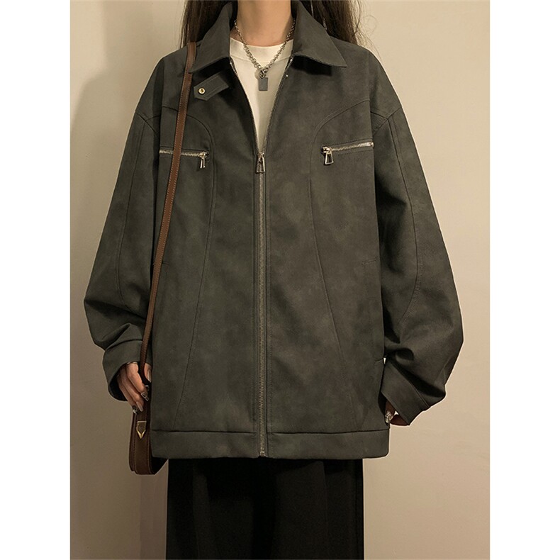 春秋季皮衣外套男女同款新款美式夹克XZ102B-1-JK2536P985，男装夹克，星座102B-1