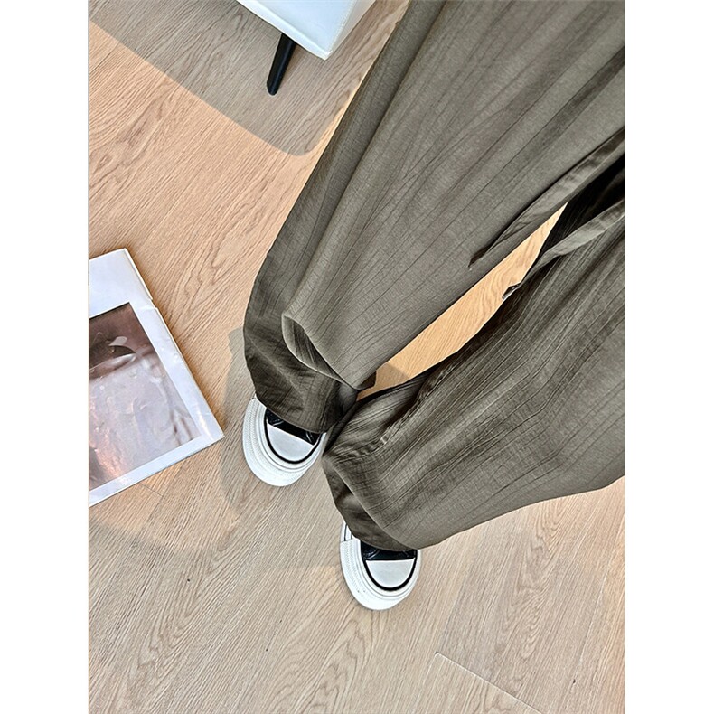 8XL-M 棉麻休闲裤男防蚊裤冰丝宽松阔腿裤肌理感拖地裤男K9133P58图片