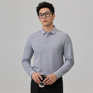 长期款品质长袖翻领多色纯色Polo衫35008-特P48图片